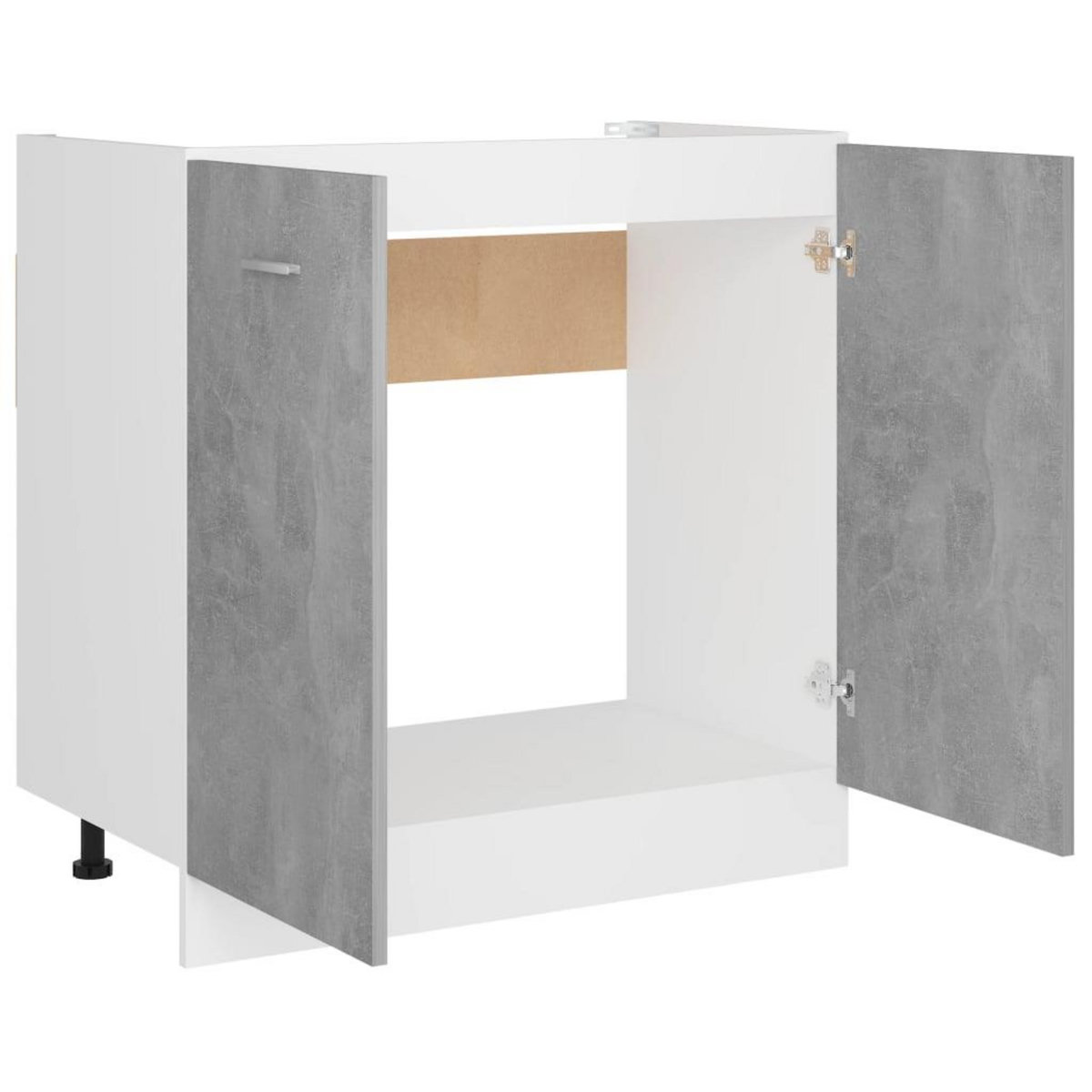 VIDAXL Armoire de plancher d'evier Gris beton Bois d'ingenierie
