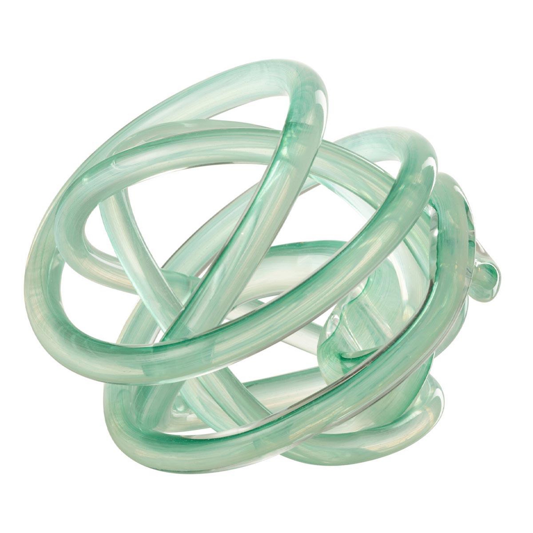 J-LINE Presse-papier nœud en verre  infinity  20cm turquoise