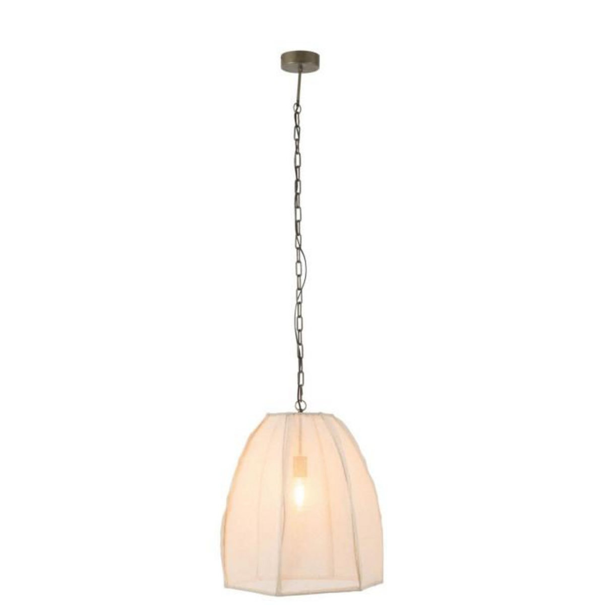 Paris Prix Lampe Suspension en Lin  Poire  161cm Blanc