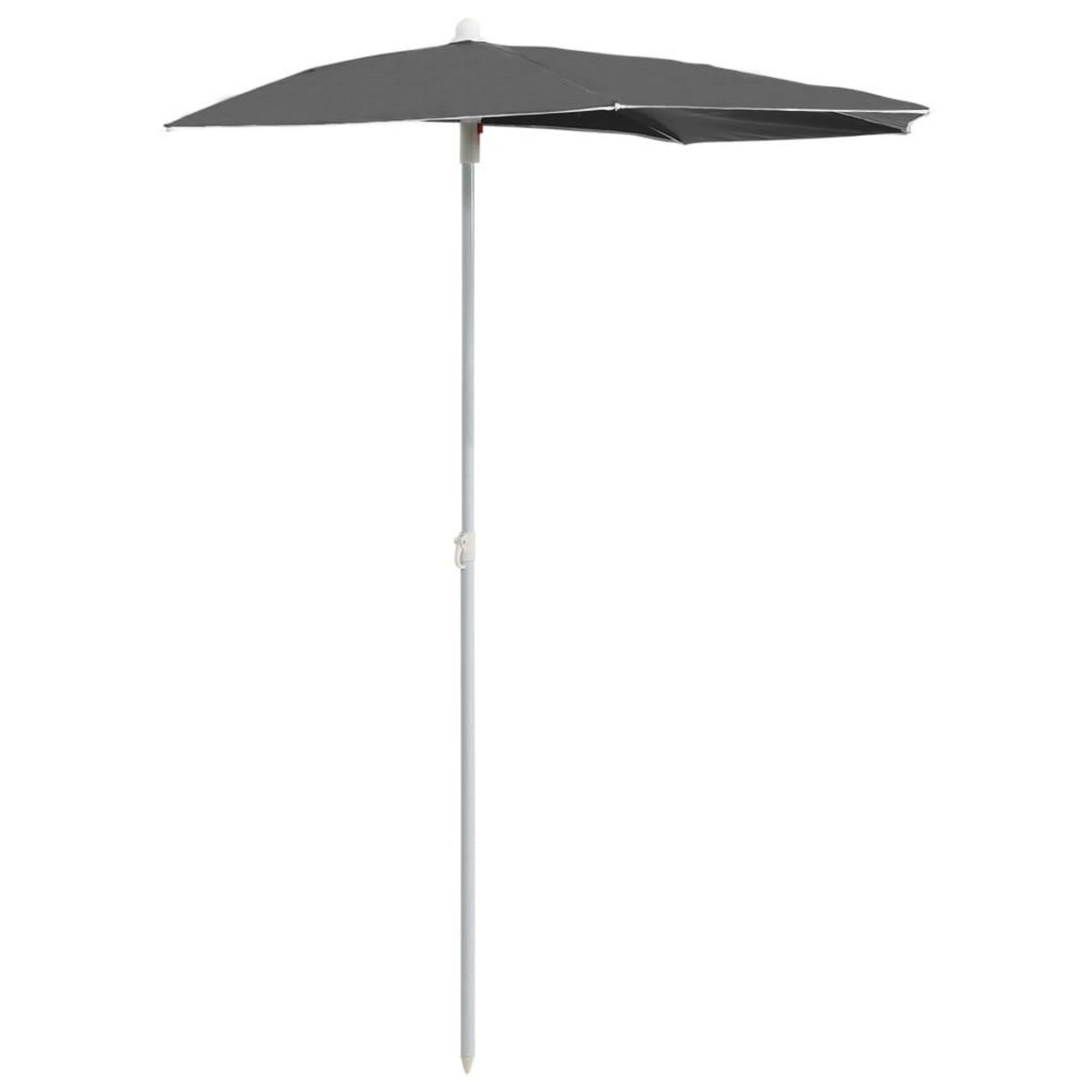 VIDAXL Demi-parasol de jardin avec mat 180x90 cm anthracite