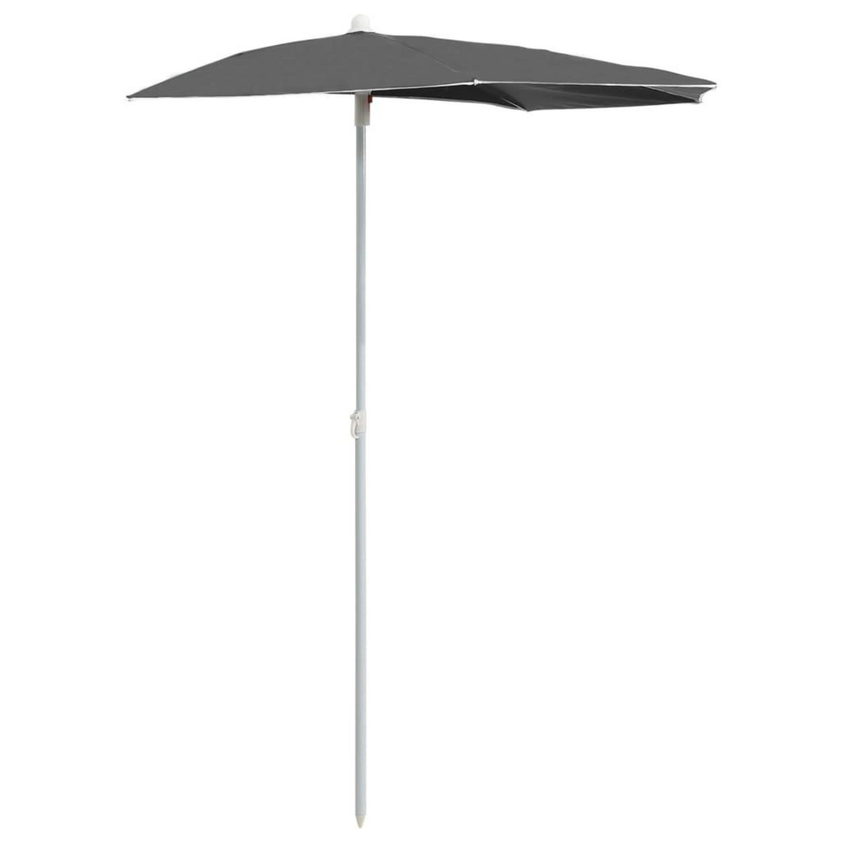VIDAXL Demi-parasol de jardin avec mat 180x90 cm anthracite
