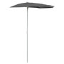 Voir la diapositive 2 : VIDAXL Demi-parasol de jardin avec mat 180x90 cm anthracite