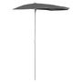 Voir la diapositive 2 : VIDAXL Demi-parasol de jardin avec mat 180x90 cm anthracite