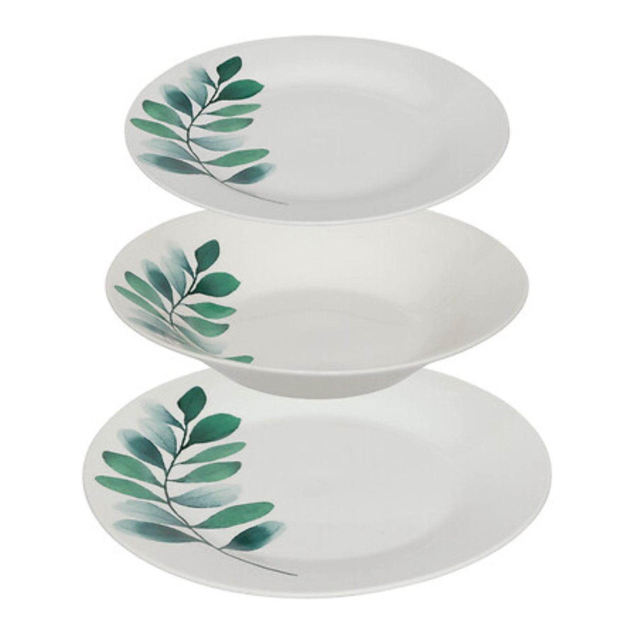 SECRET DE GOURMET Service de table 18 pièces  végétal  26cm blanc