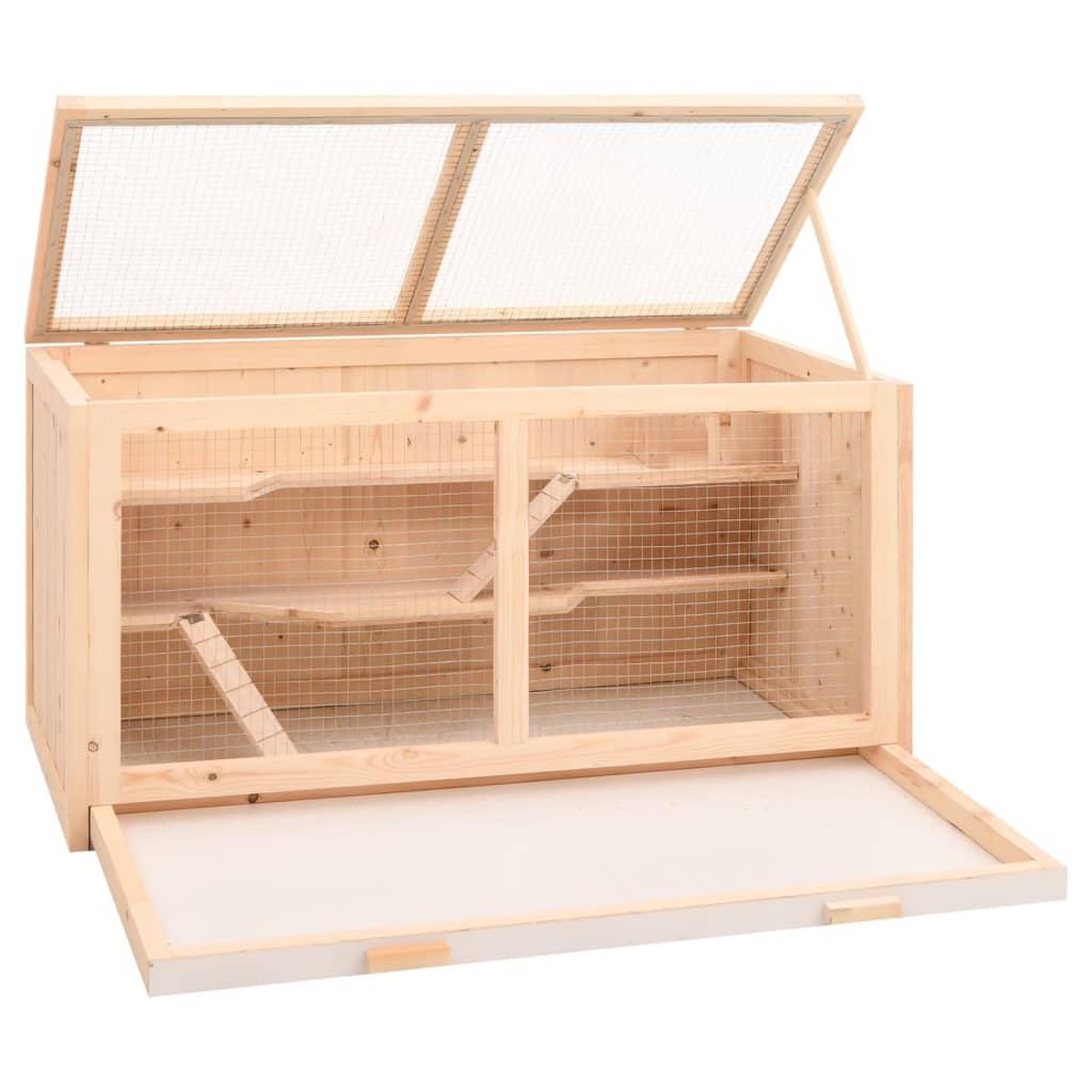 Voir la diapositive 3 : VIDAXL Cage a hamster 104x52x54 cm bois massif de sapin