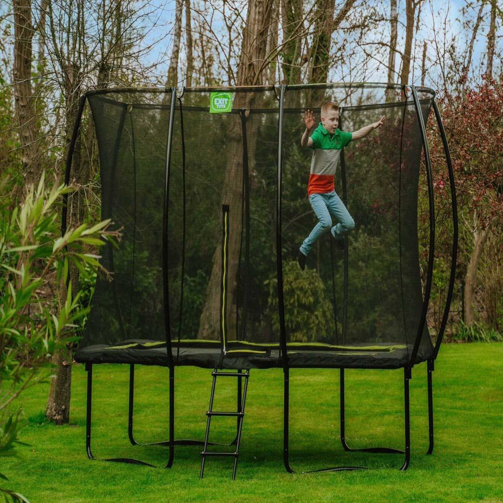 Voir la diapositive 3 : EXIT TOYS Trampoline Silhouette rectangulaire 214 x 305 cm Noir - Exit Toys