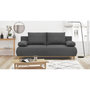 Voir la diapositive 2 : MARKET24 Banquette convertible 3 places MIKA - Tissu gris - Coffre de rangement - L 192 x H 84 x P 93 cm
