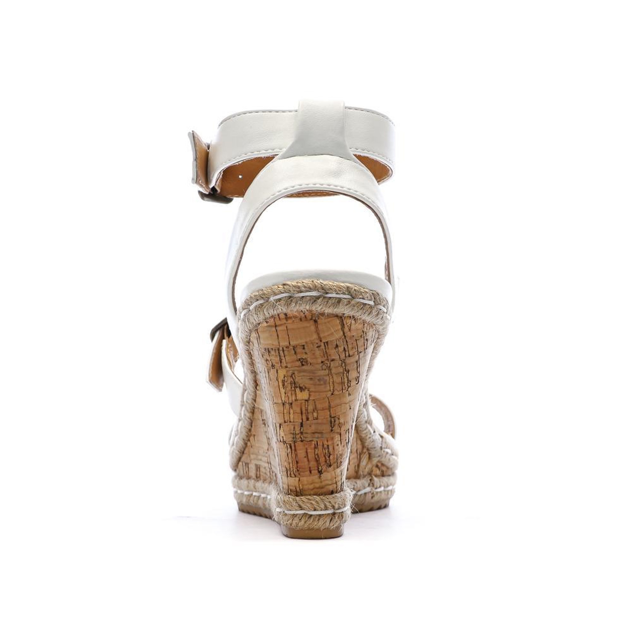 Voir la diapositive 3 : CHATTAWAK Sandales Compensée Blanches Femme Chattawak Summer Camel