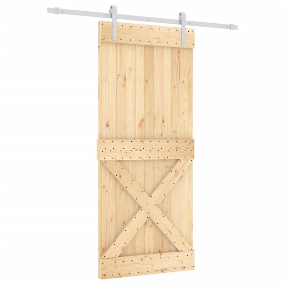VIDAXL Porte coulissante et kit de quincaillerie 90x210 cm pin massif