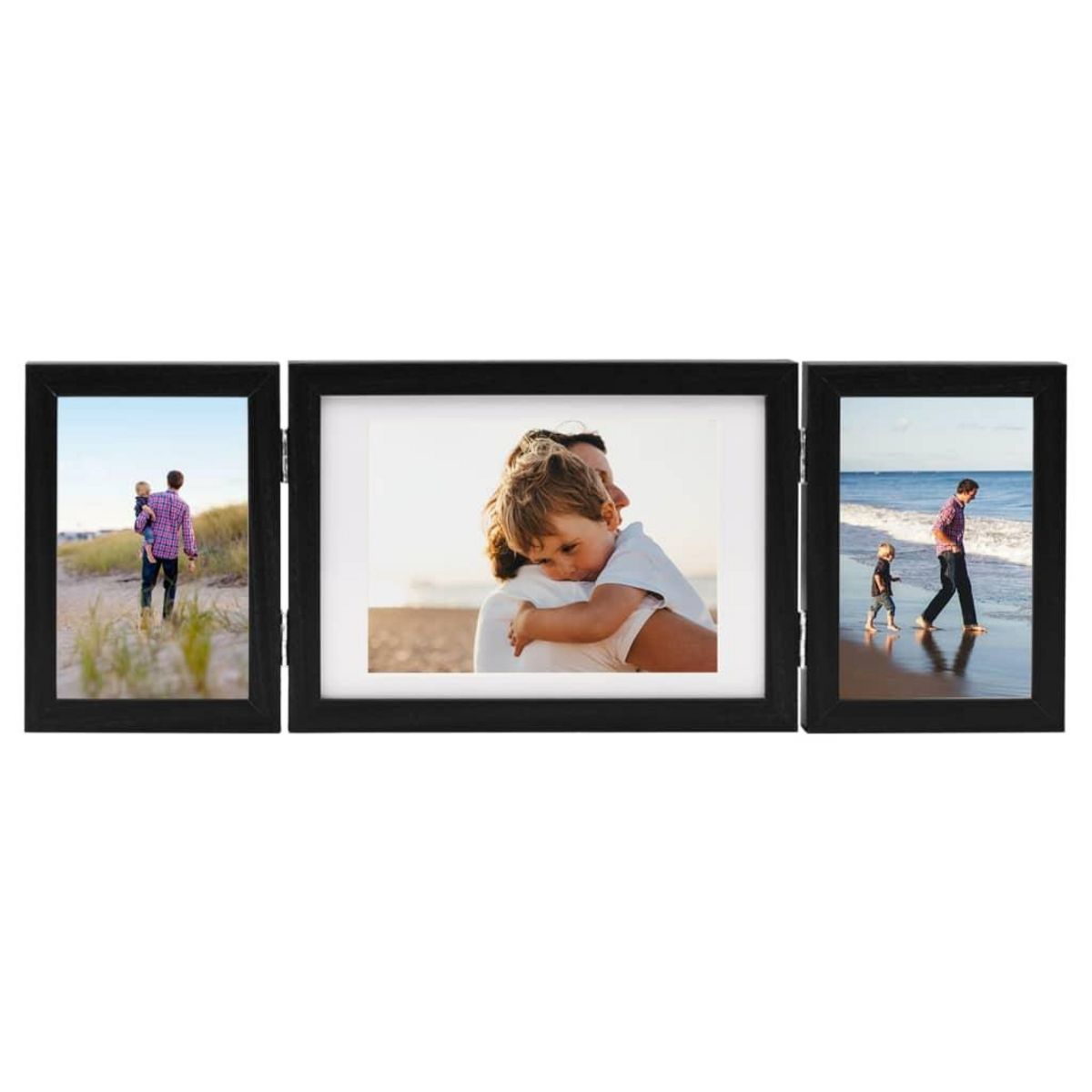 VIDAXL Cadre photo depliable Noir 22x15 cm+2x(10x15 cm)