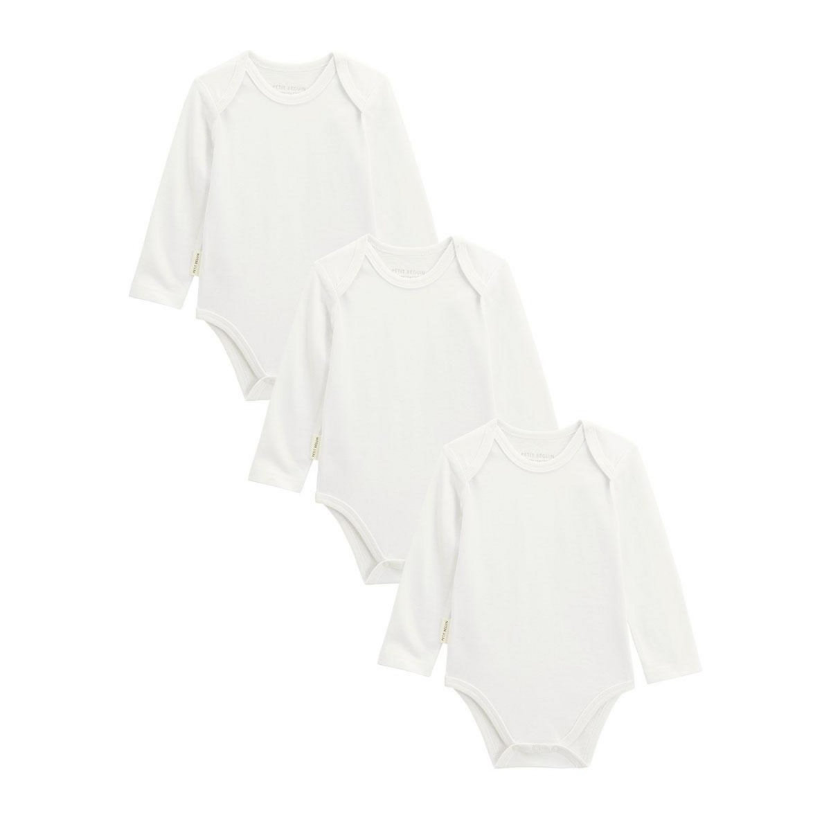 Petit Béguin Lot de 3 bodies bébé manches longues