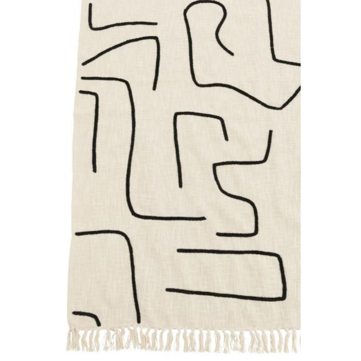 Paris Prix Plaid en Coton  Courbes  130x180cm Blanc