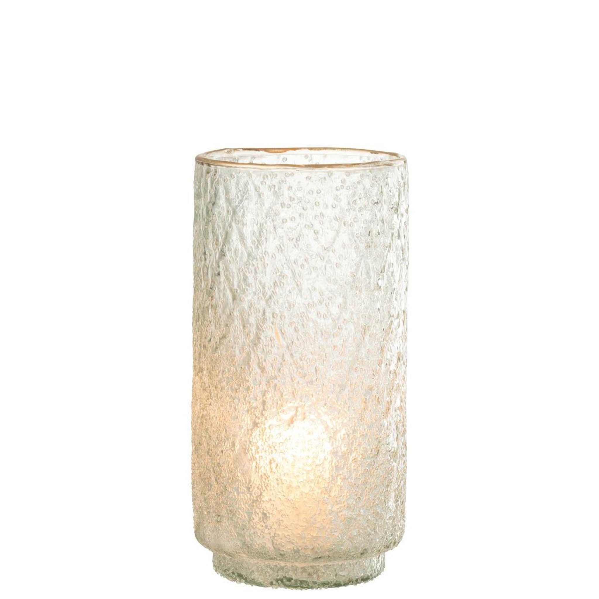 Voir la diapositive 2 : J-LINE Photophore en Verre Design  Ema  25cm Transparent