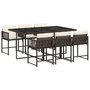 Voir la diapositive 2 : VIDAXL Ensemble a manger de jardin et coussins 7 pcs marron rotin