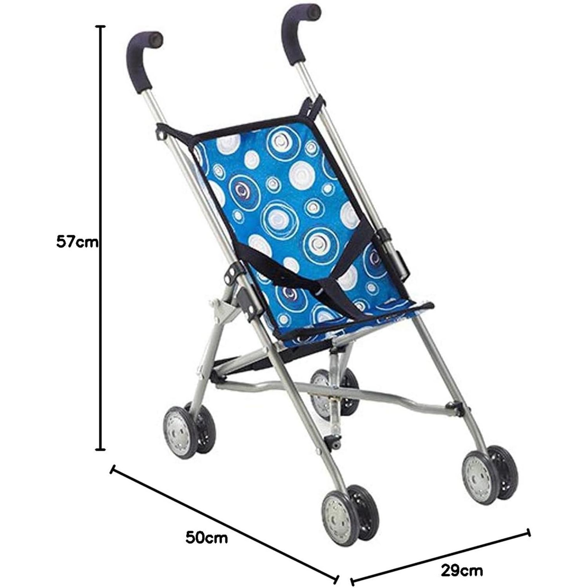 Voir la diapositive 2 : BAYER CHIC 2000 Mini buggy Roma Design bleu avec motifs pour poupée