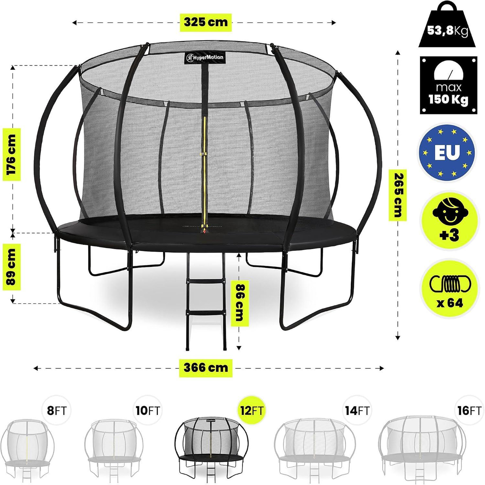 Voir la diapositive 5 : HYPERMOTION Trampoline enfant avec filet et échelle - hypermotion