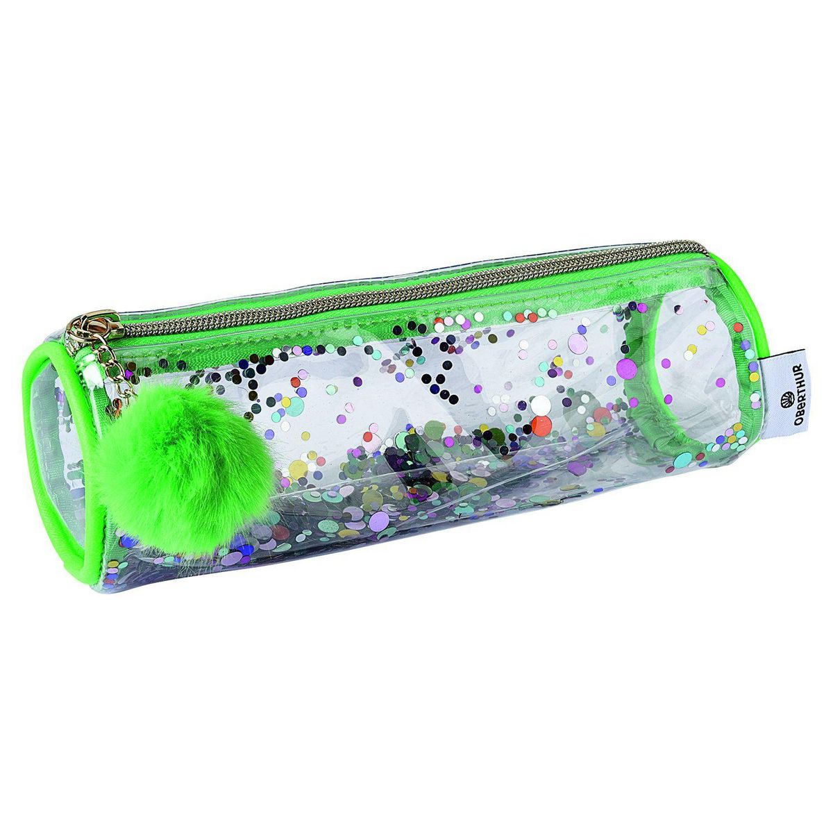 Trousse ronde 1 compartiment vert COLORS CONFETTIS
