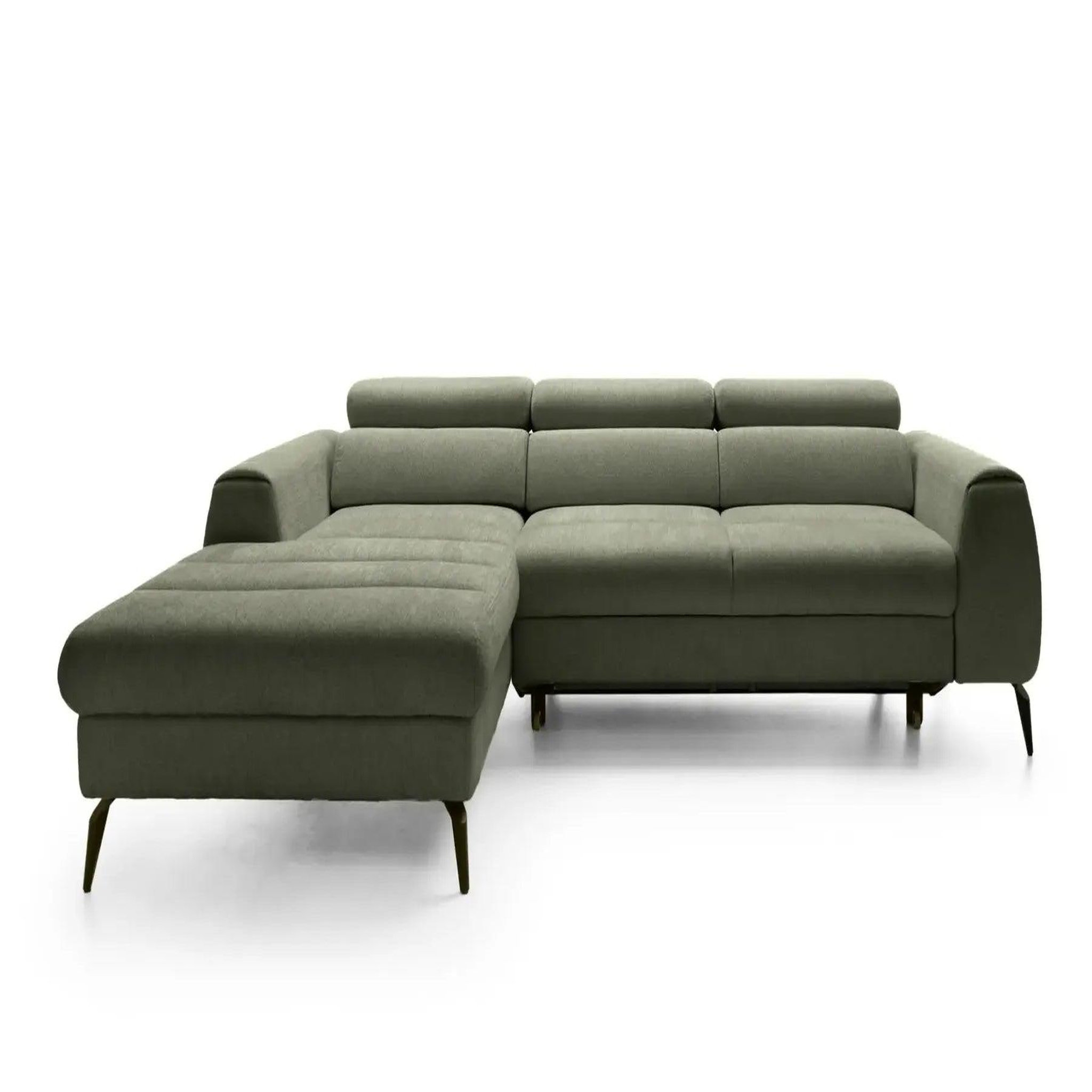 CASANOVA PARIS Clovis - canapé d'angle convertible tissu chiné. Coloris disponibles : Gris, Beige, Blanc, Vert