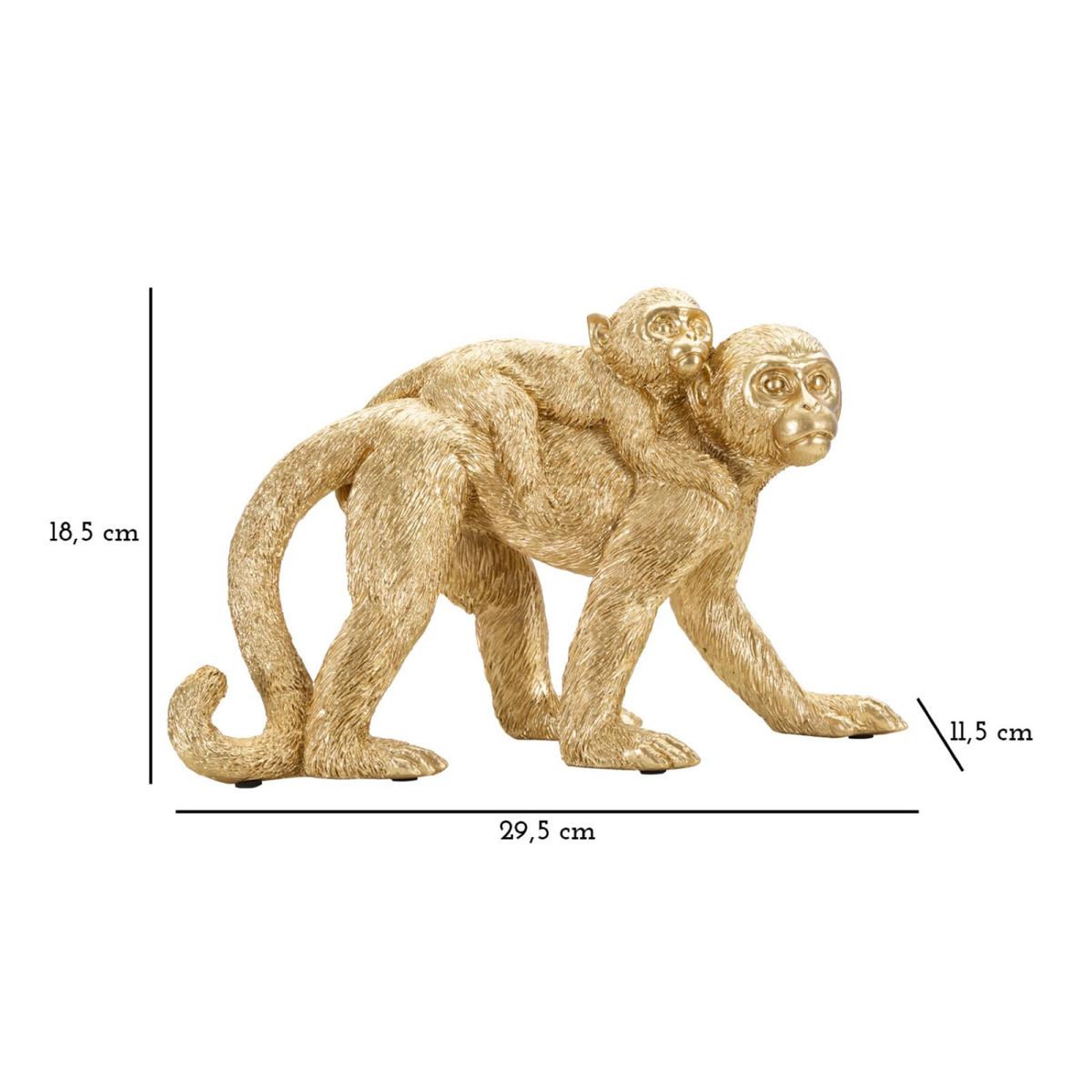 Voir la diapositive 6 : Paris Prix Statuette déco mère & enfant  singe  29cm or