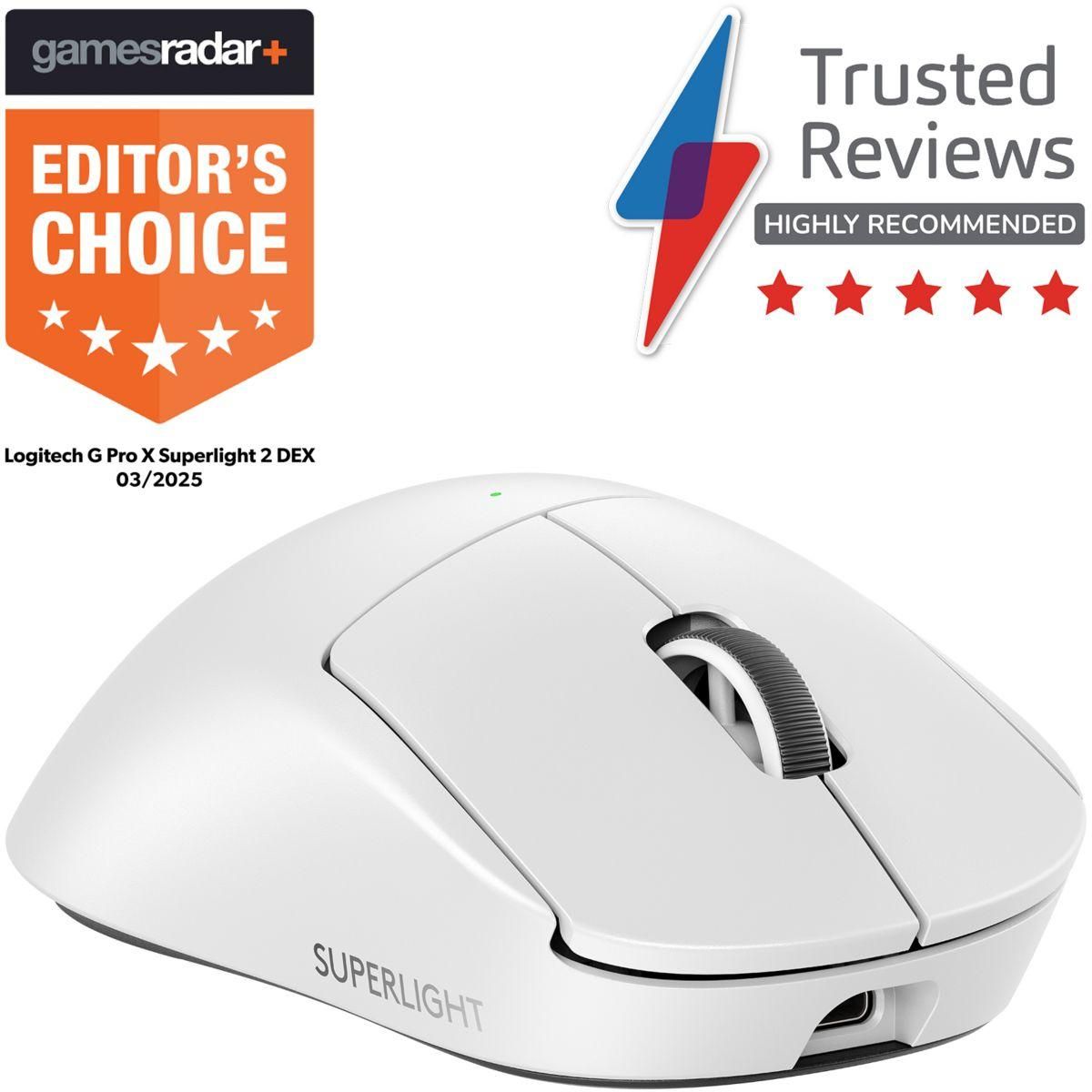 Logitech Souris Gamer Sans Fil PRO X SUPERLIGHT2 DEX LIGHTSPEED Blan