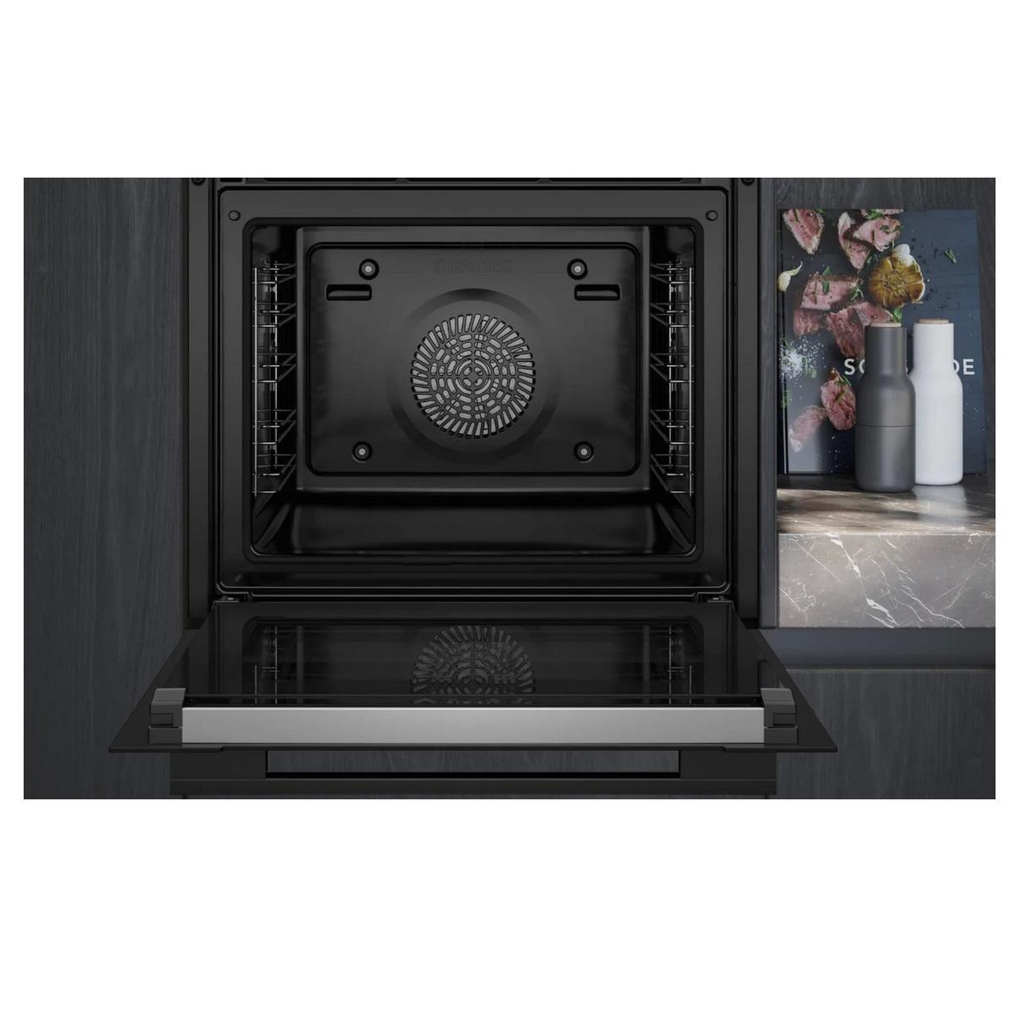 Voir la diapositive 3 : Siemens Four intégrable multifonction 71l 60cm a+ pyrolyse noir - hb778g3b1