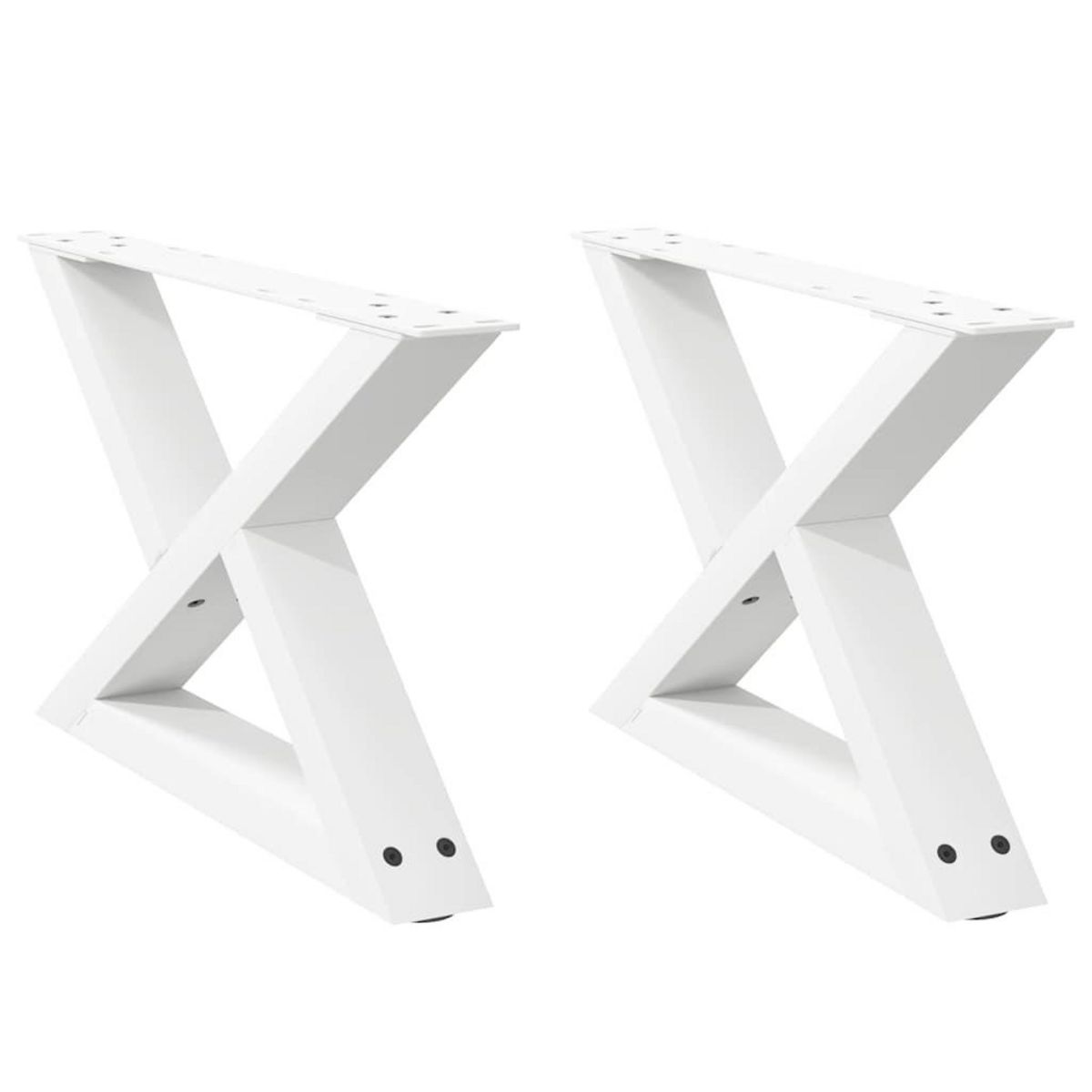 VIDAXL Pieds de table basse 2 pcs blanc 50x(30-31,3) cm acier