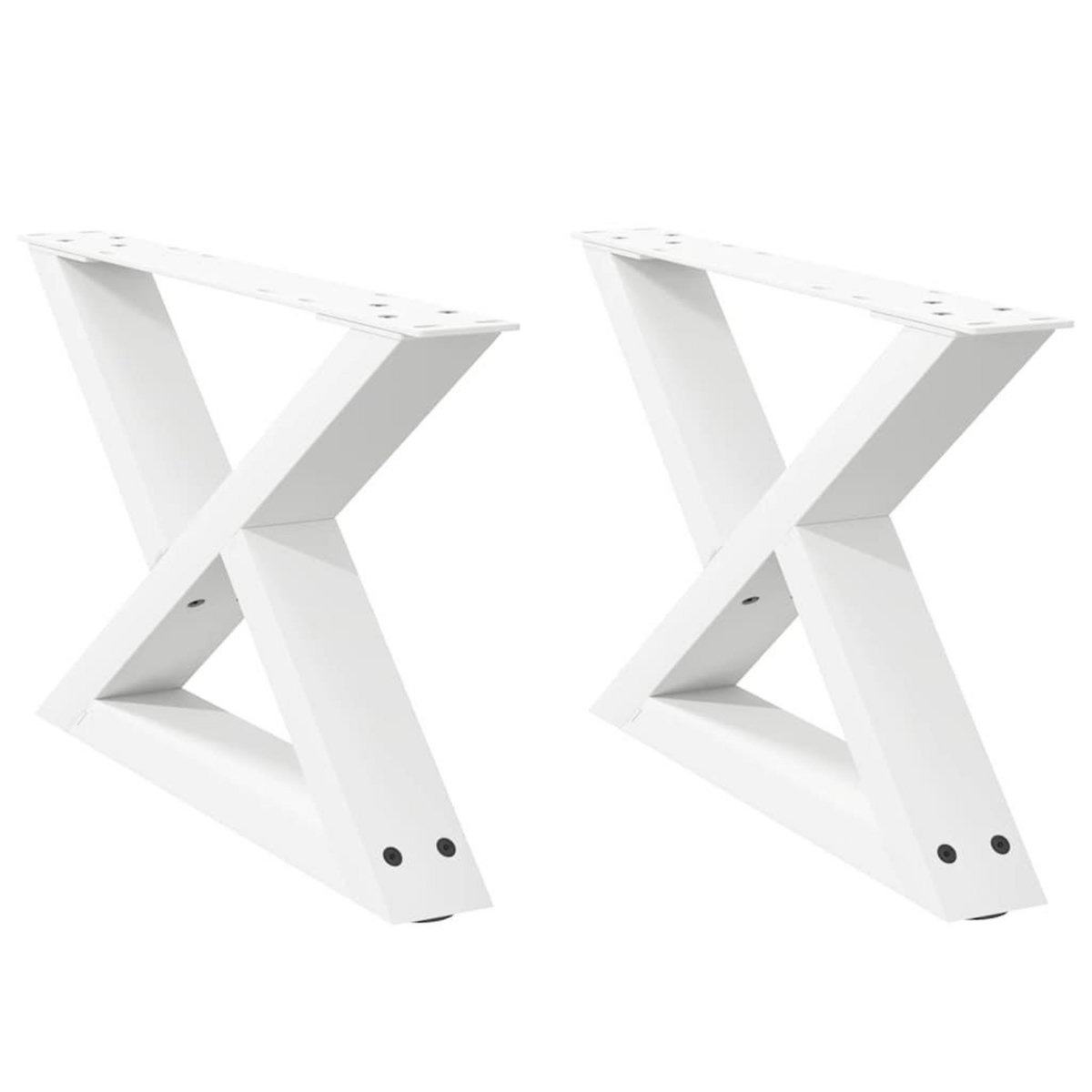 VIDAXL Pieds de table basse 2 pcs blanc 50x(30-31,3) cm acier