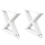 Voir la diapositive 2 : VIDAXL Pieds de table basse 2 pcs blanc 50x(30-31,3) cm acier