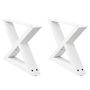 Voir la diapositive 2 : VIDAXL Pieds de table basse 2 pcs blanc 50x(30-31,3) cm acier