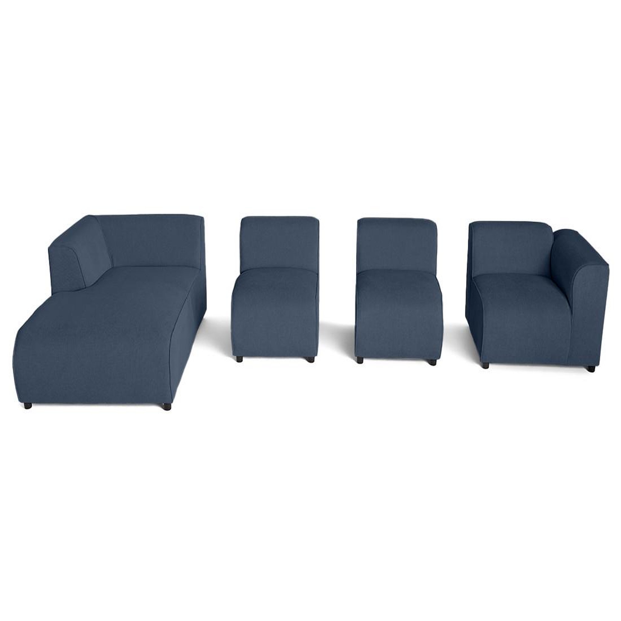 Voir la diapositive 3 : LISA DESIGN Suaro - canapé modulable d'angle gauche 5 places en tissu texturé