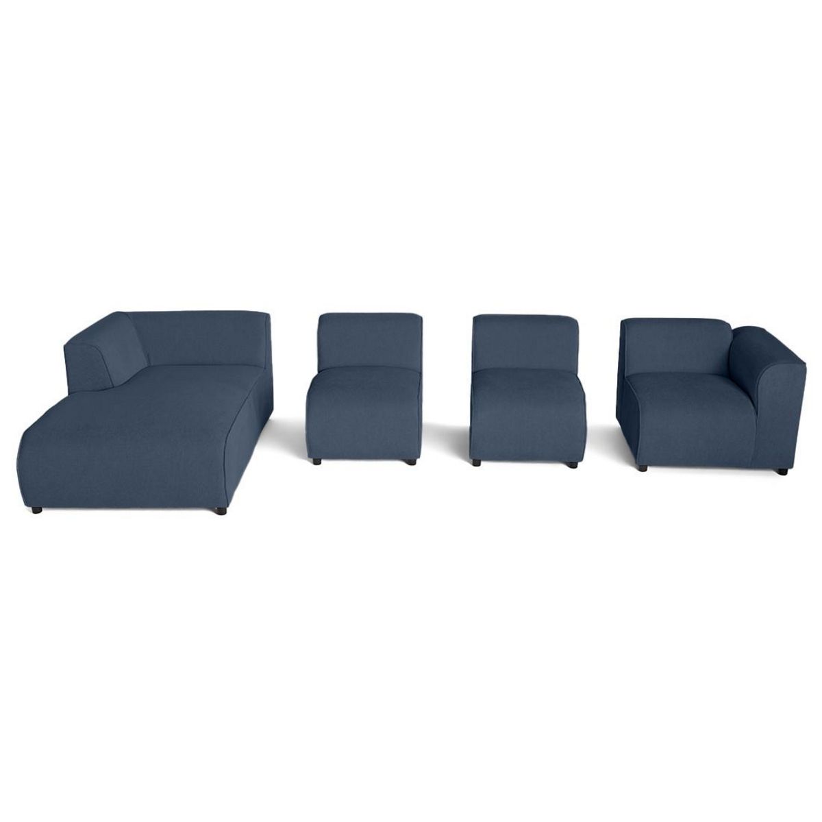 LISA DESIGN Suaro - canapé modulable d'angle gauche 5 places en tissu texturé