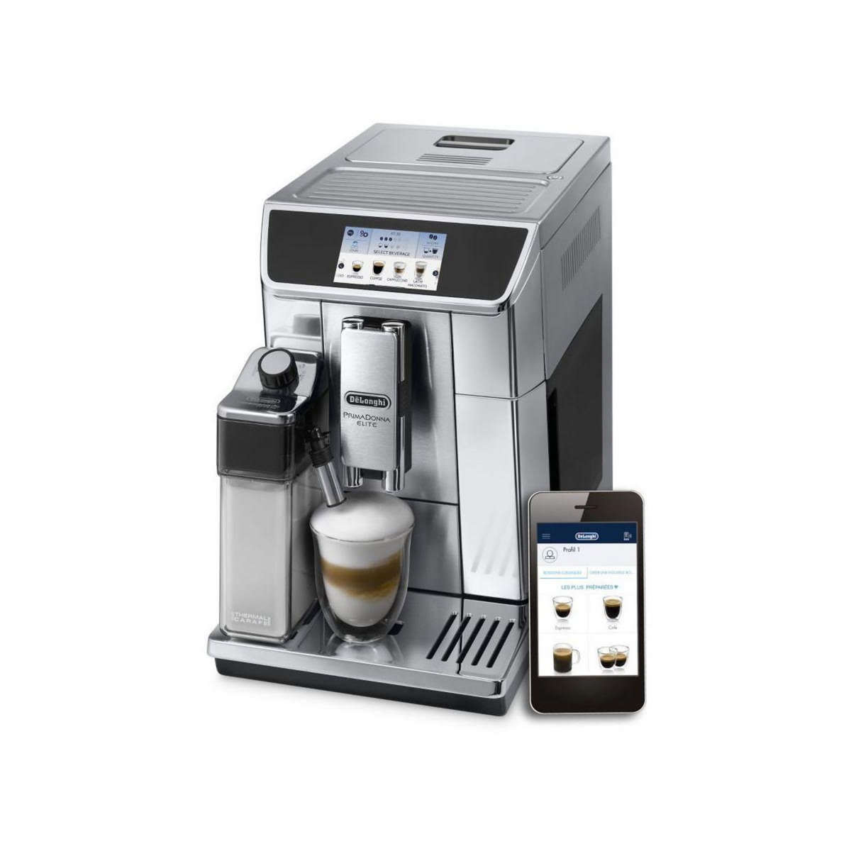 DELONGHI Expresso Broyeur PrimaDonna Elite ecam 650.75.MS connecté