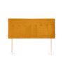 Voir la diapositive 3 : MARCKONFORT Tête de lit tapissée Napoles 160x100 cm Moutarde, Velours, Pieds en Bois