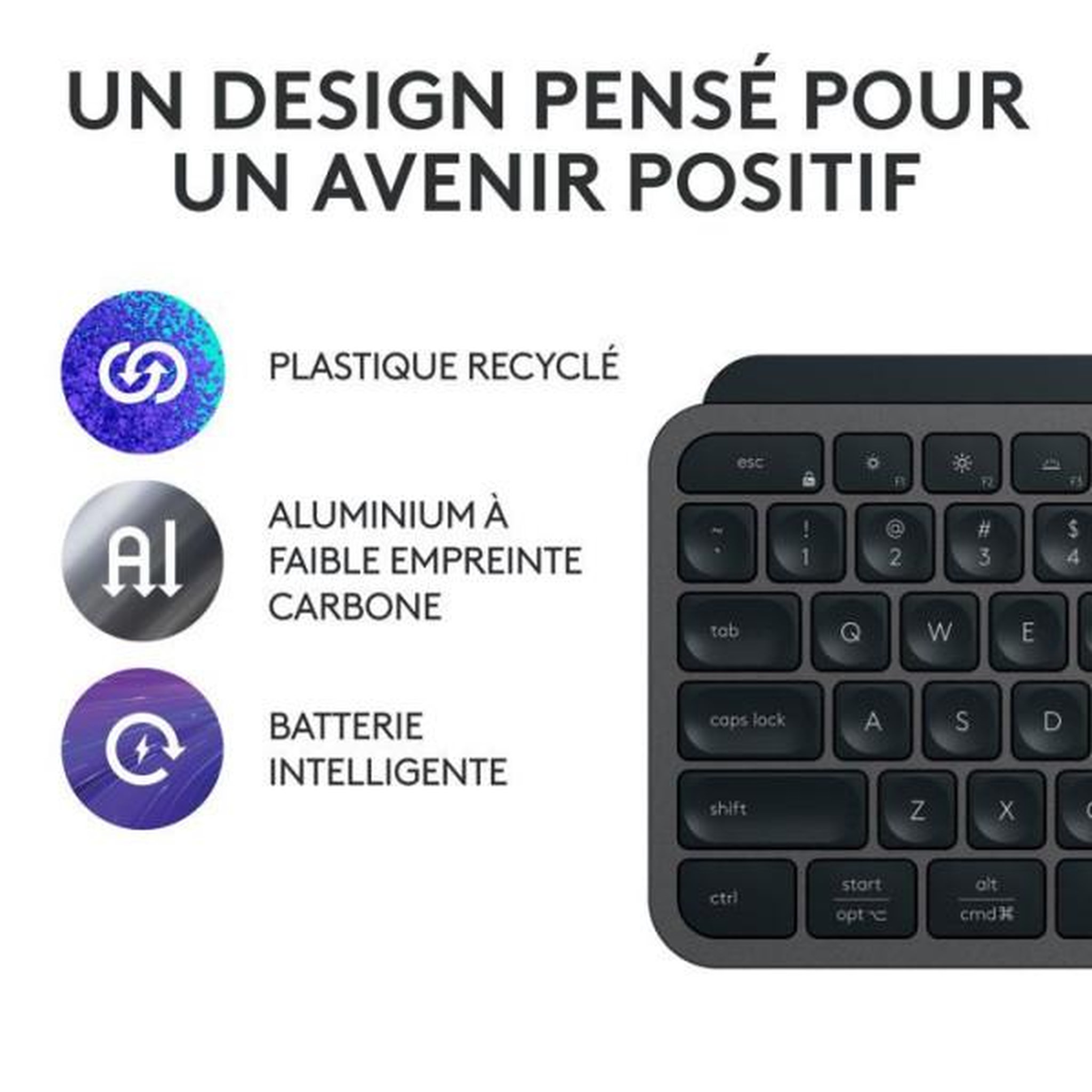 Voir la diapositive 5 : Logitech Clavier sans fil Azerty Logitech MX Keys S Plus Noir