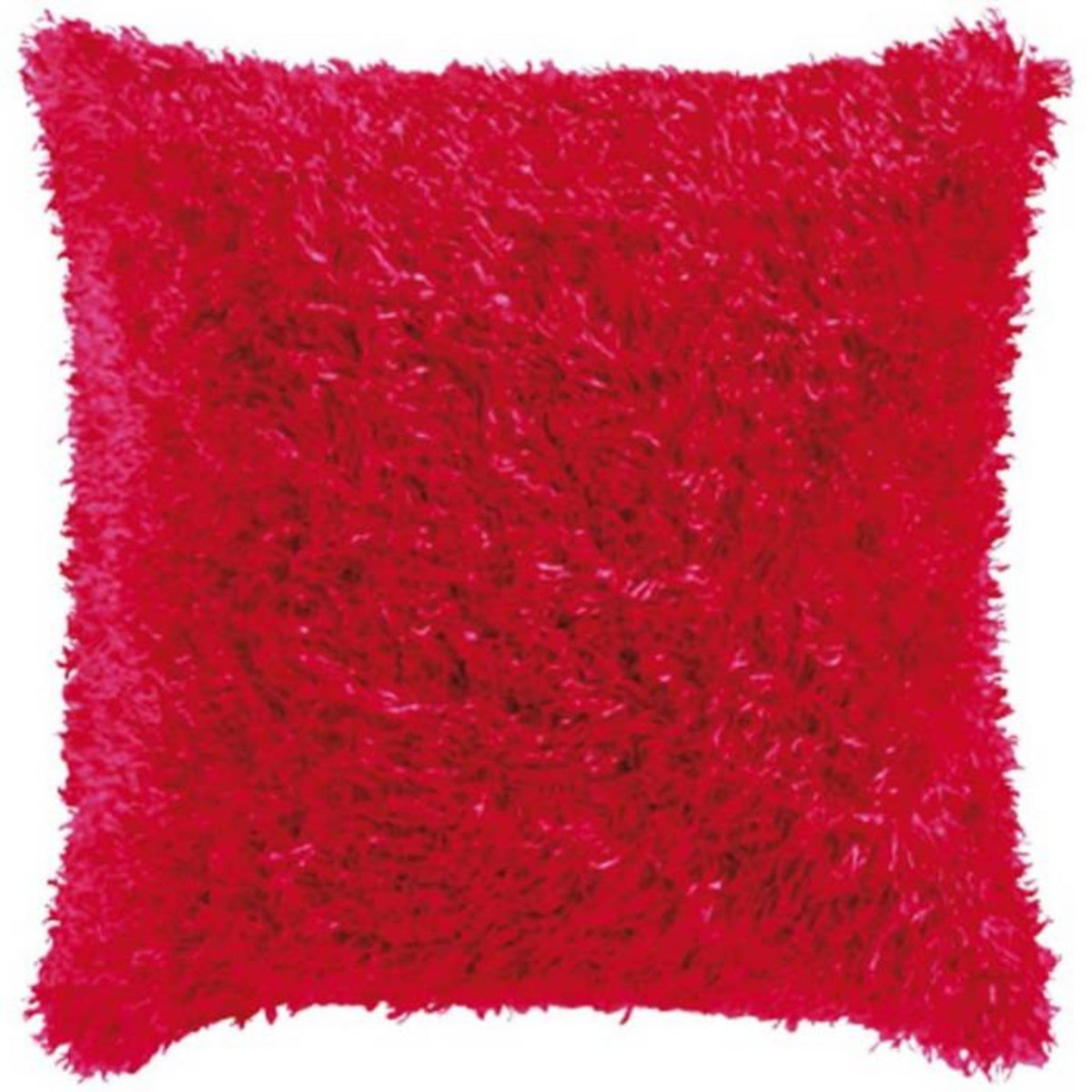 Paris Prix Housse de Coussin  Fourrure  40x40cm Rouge