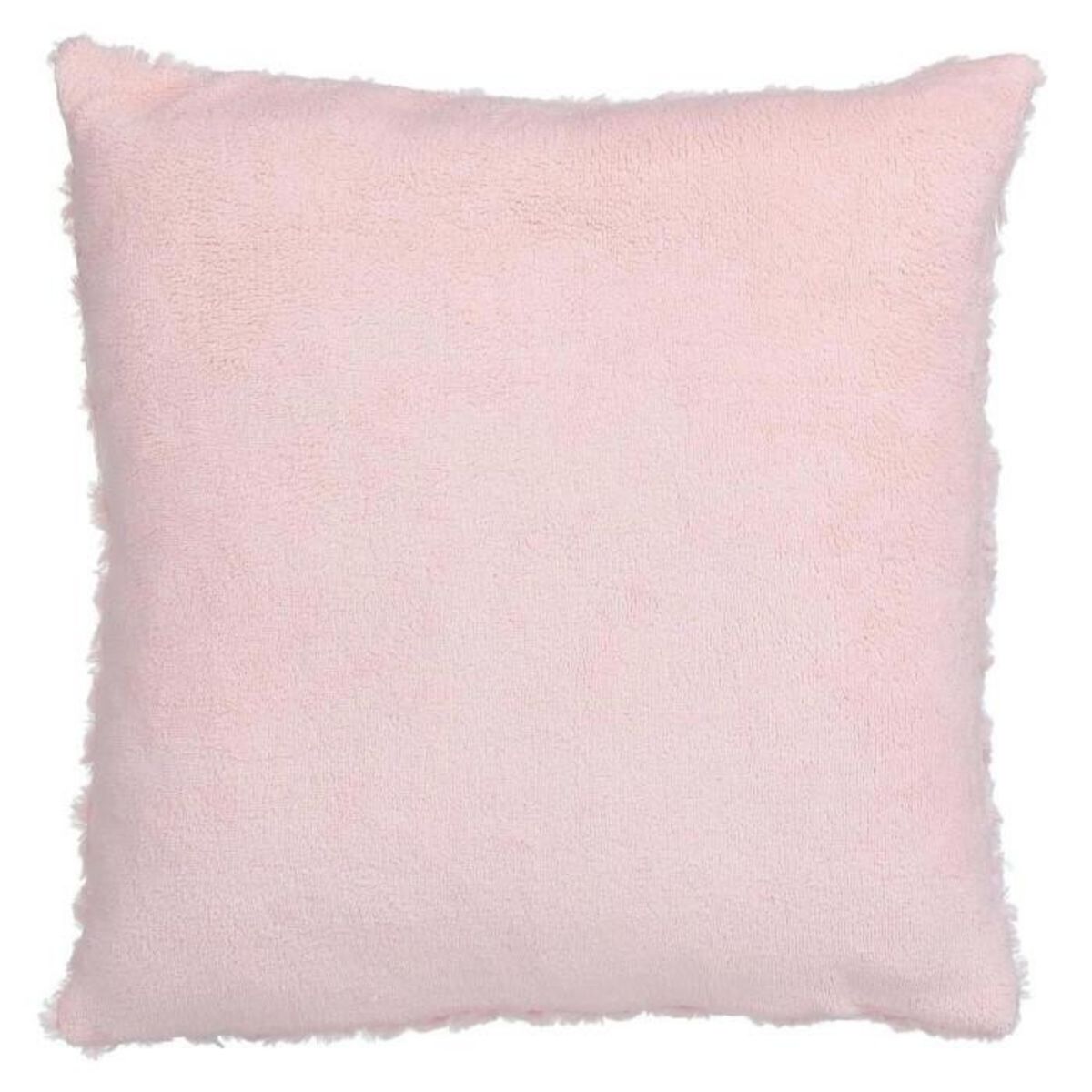 ATMOSPHERA Coussin Imitation Fourrure  Bouclée  45x45cm Rose