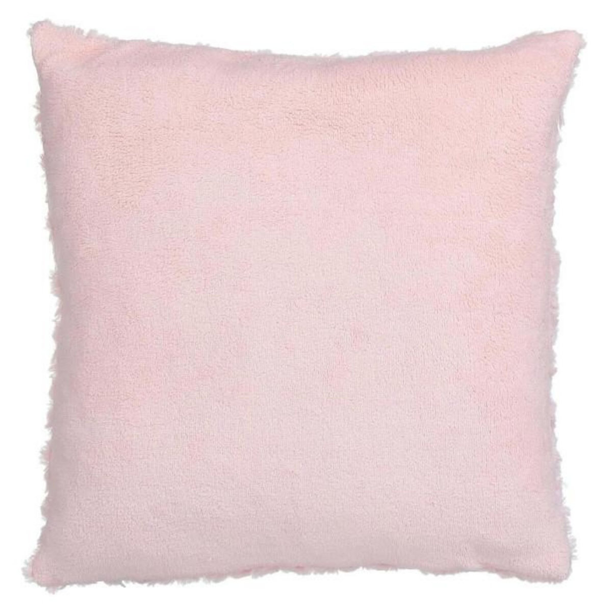 ATMOSPHERA Coussin Imitation Fourrure  Bouclée  45x45cm Rose