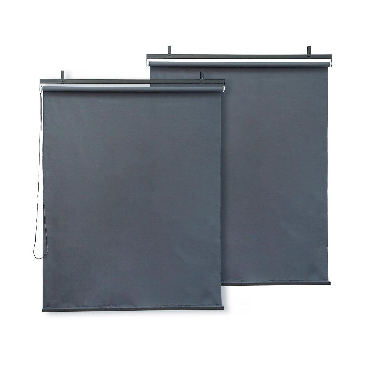 Habitat et Jardin Lot de 2 stores rétractables pergola - 124 x 225 cm - Gris anthracite