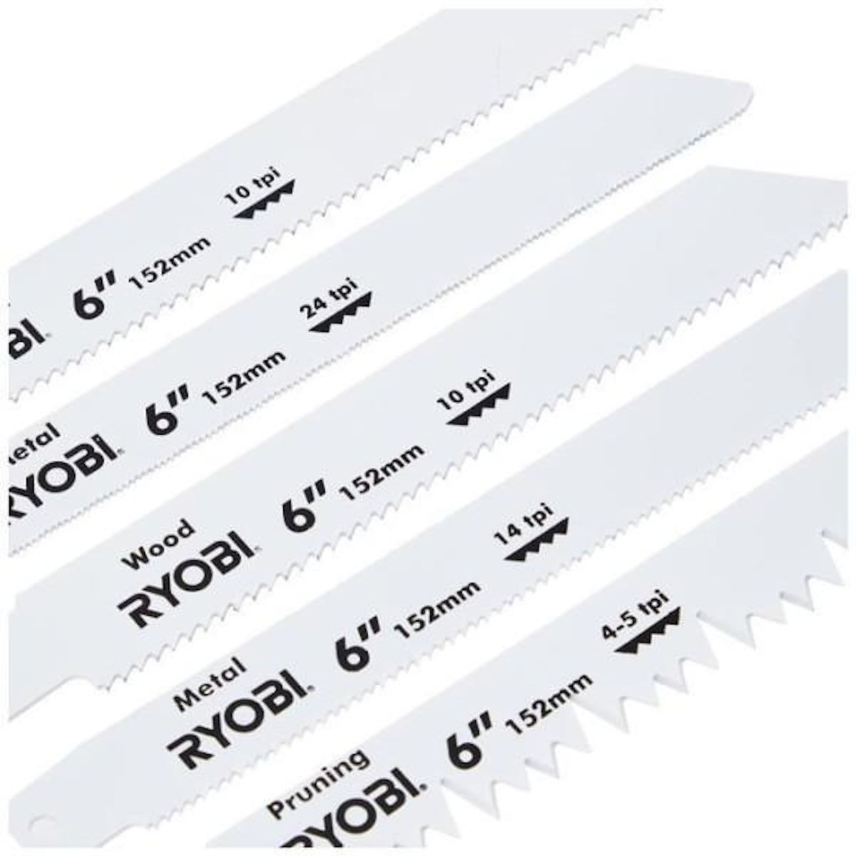 Ryobi Lot de 6 lames universelles - bois et métal 100/152mm - RAK06RB