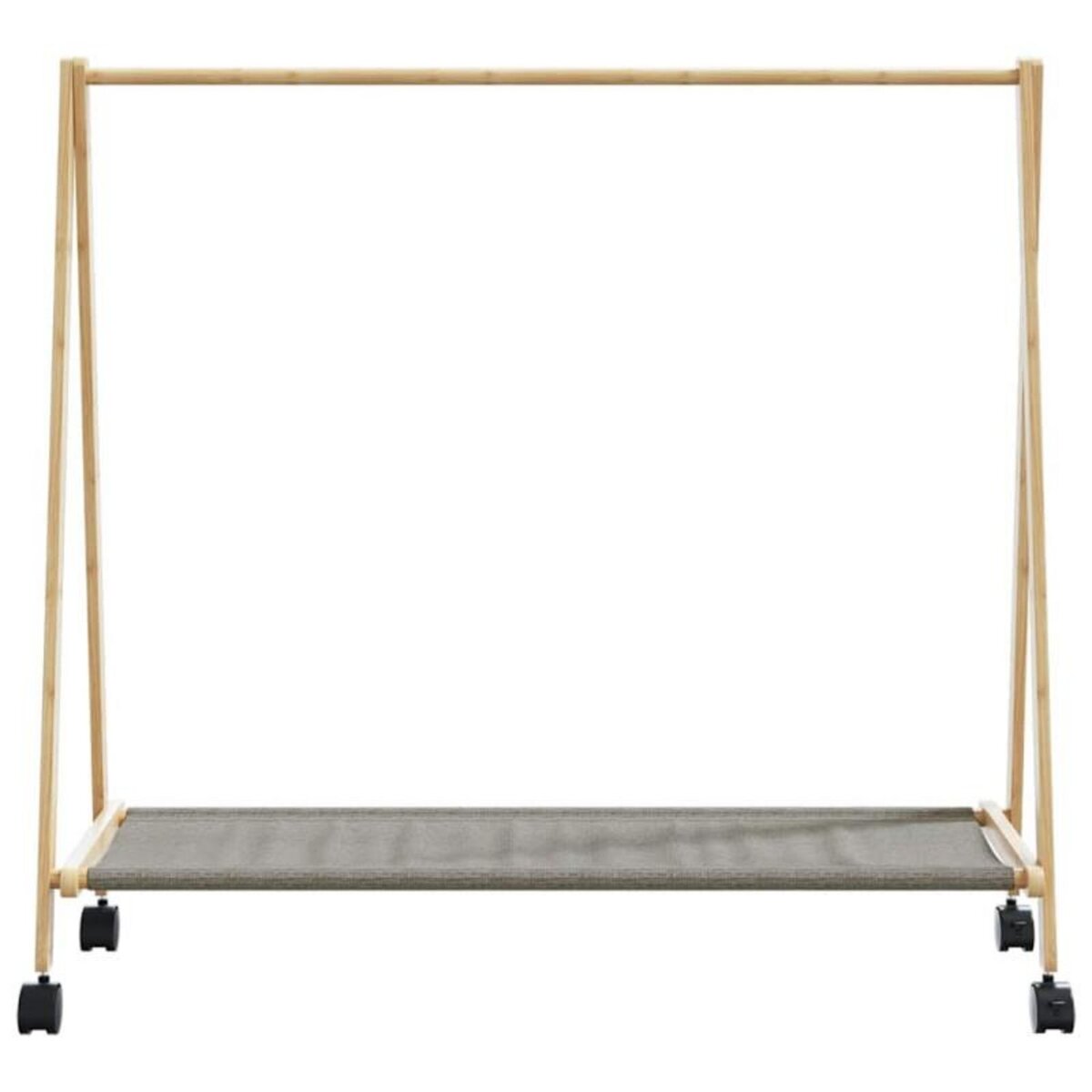 VIDAXL Porte vêtements et étagères et roulettes 106x34x106,5cm bambou