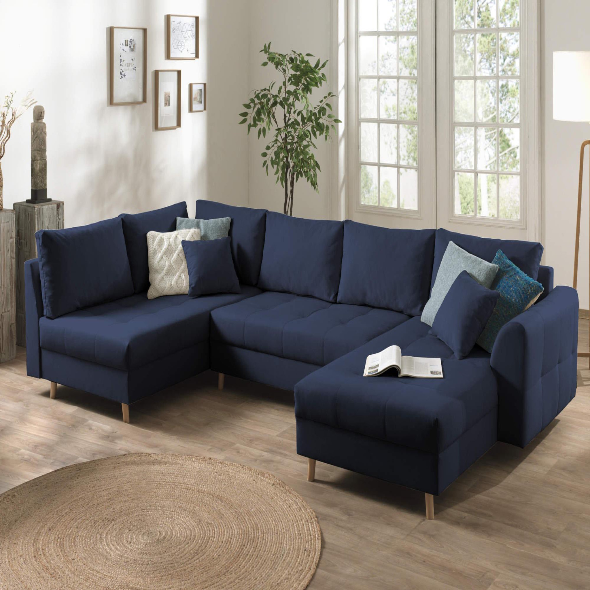 Voir la diapositive 1 : LISA DESIGN Rune - canapé panoramique - 7 places - style scandinave - gauche