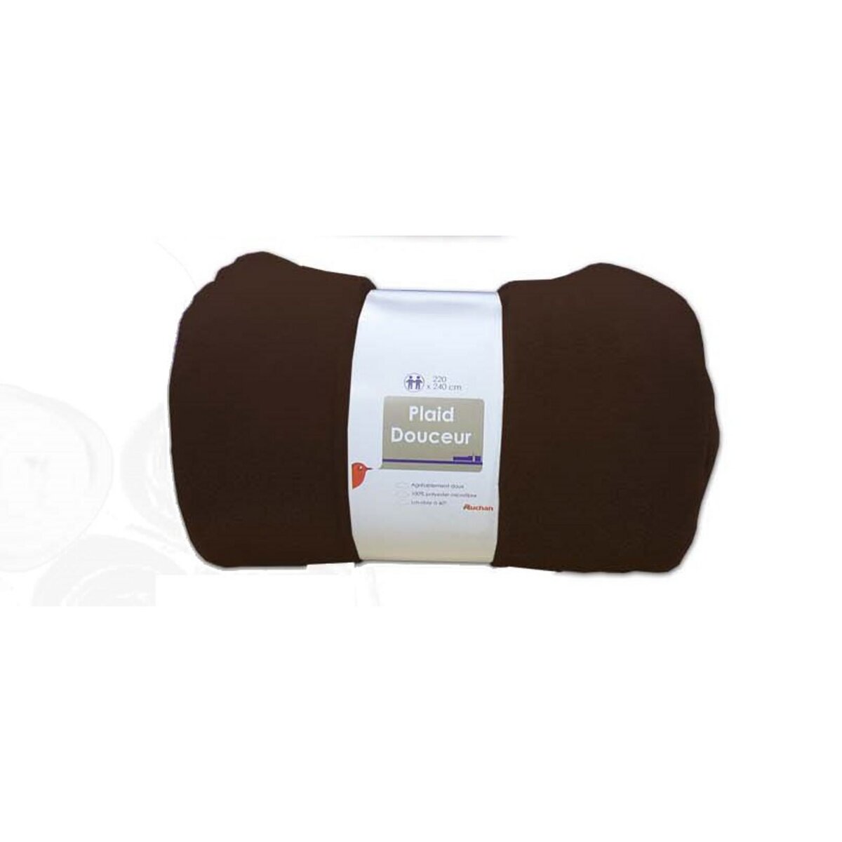 AUCHAN Couverture micromousseux CORAL