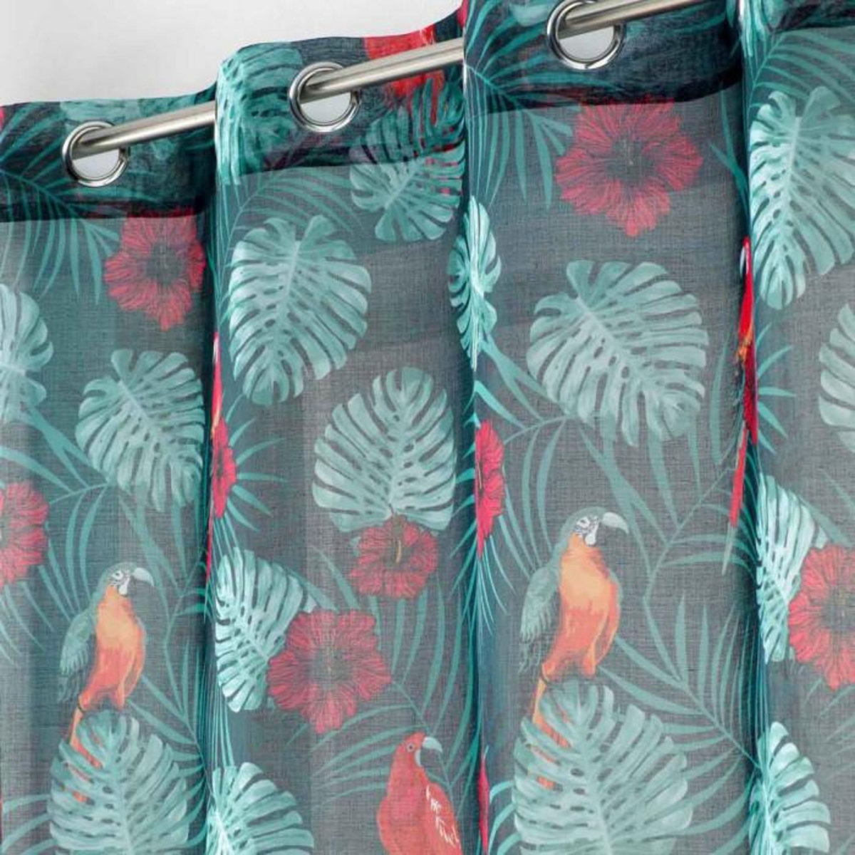 Paris Prix Rideau Voilage à Œillets  Caracas Line  140x240cm Bleu