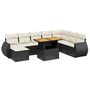 Voir la diapositive 2 : VIDAXL Salon de jardin 9 pcs avec coussins noir resine tressee