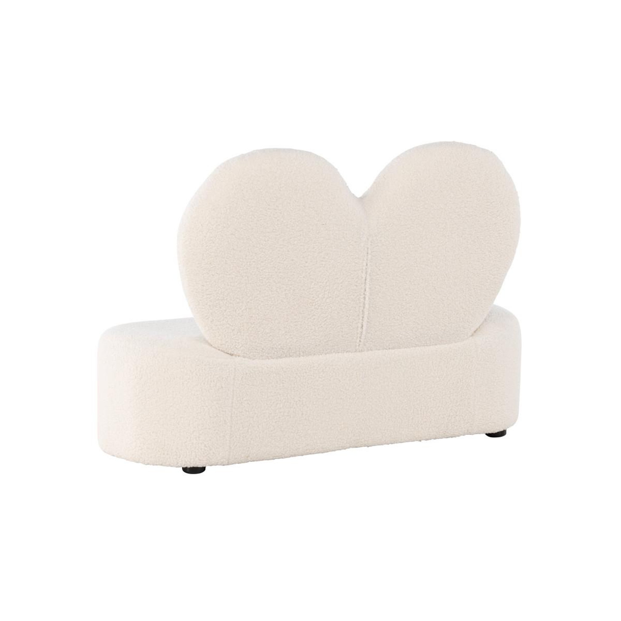 Voir la diapositive 5 : Paris Prix Canapé enfant en tissu bouclé  cœur  99cm blanc