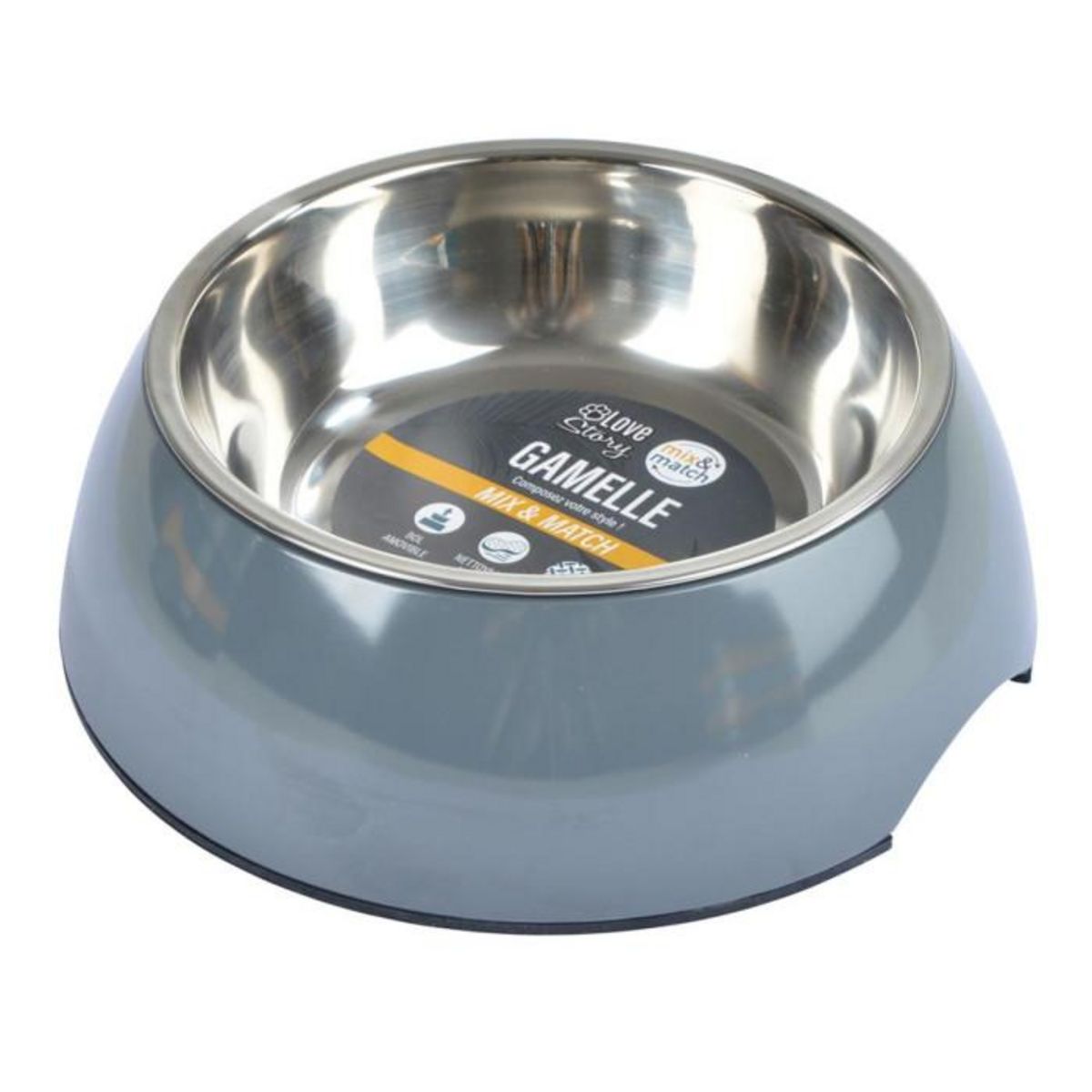 Paris Prix Gamelle pour Chien & Chat  Bol Inox  14cm Anthracite