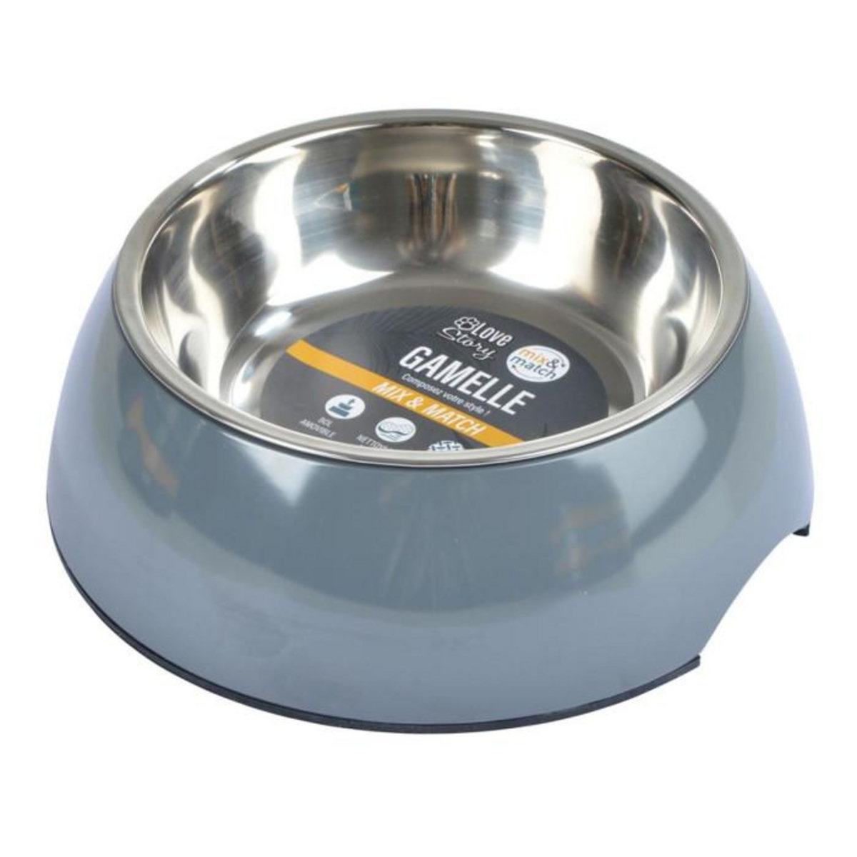 Paris Prix Gamelle pour Chien & Chat  Bol Inox  14cm Anthracite