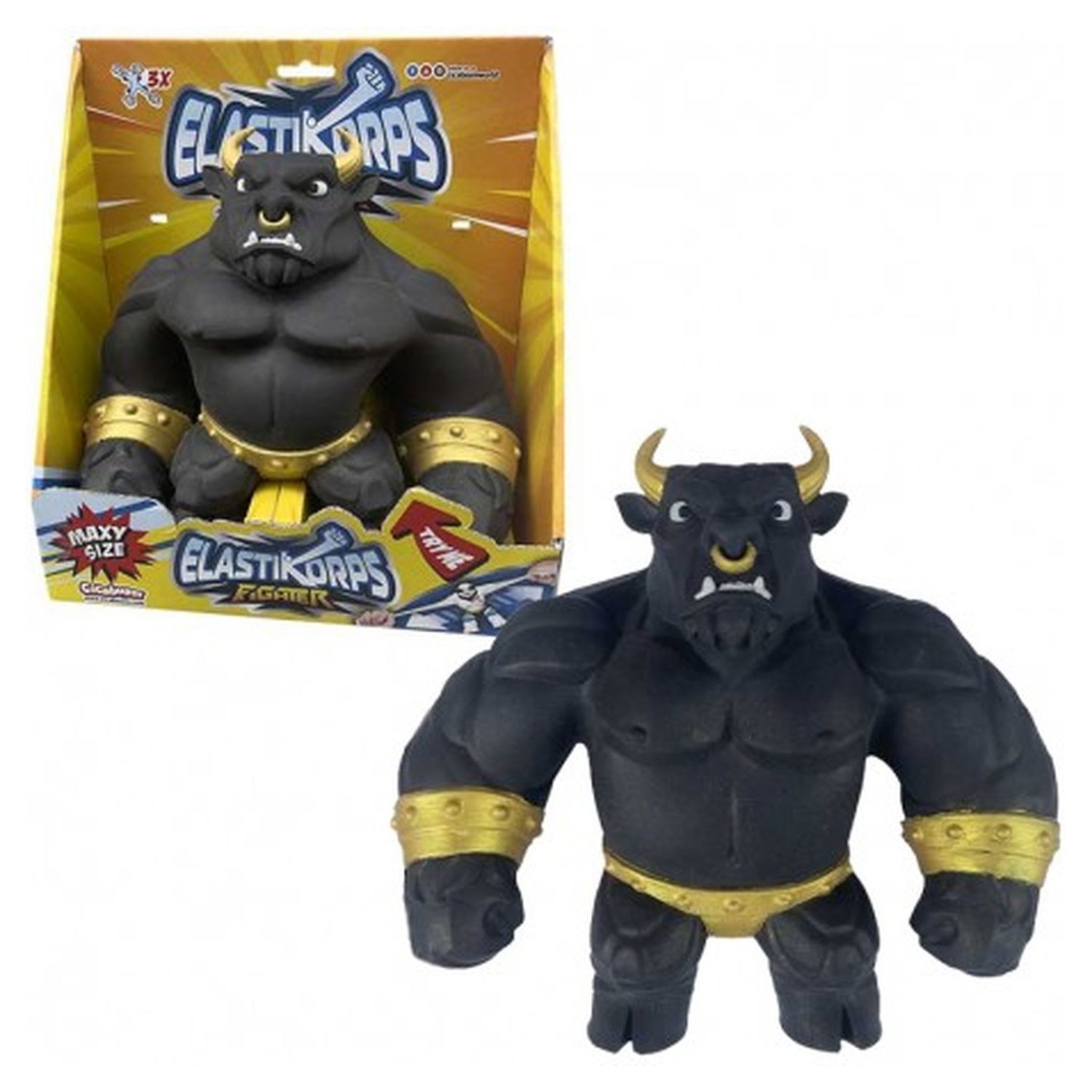 Voir la diapositive 2 : Cicaboom Figurine ELASTIKORPS Maxy Fighters Série 1 24cm Taureau Noir Angus