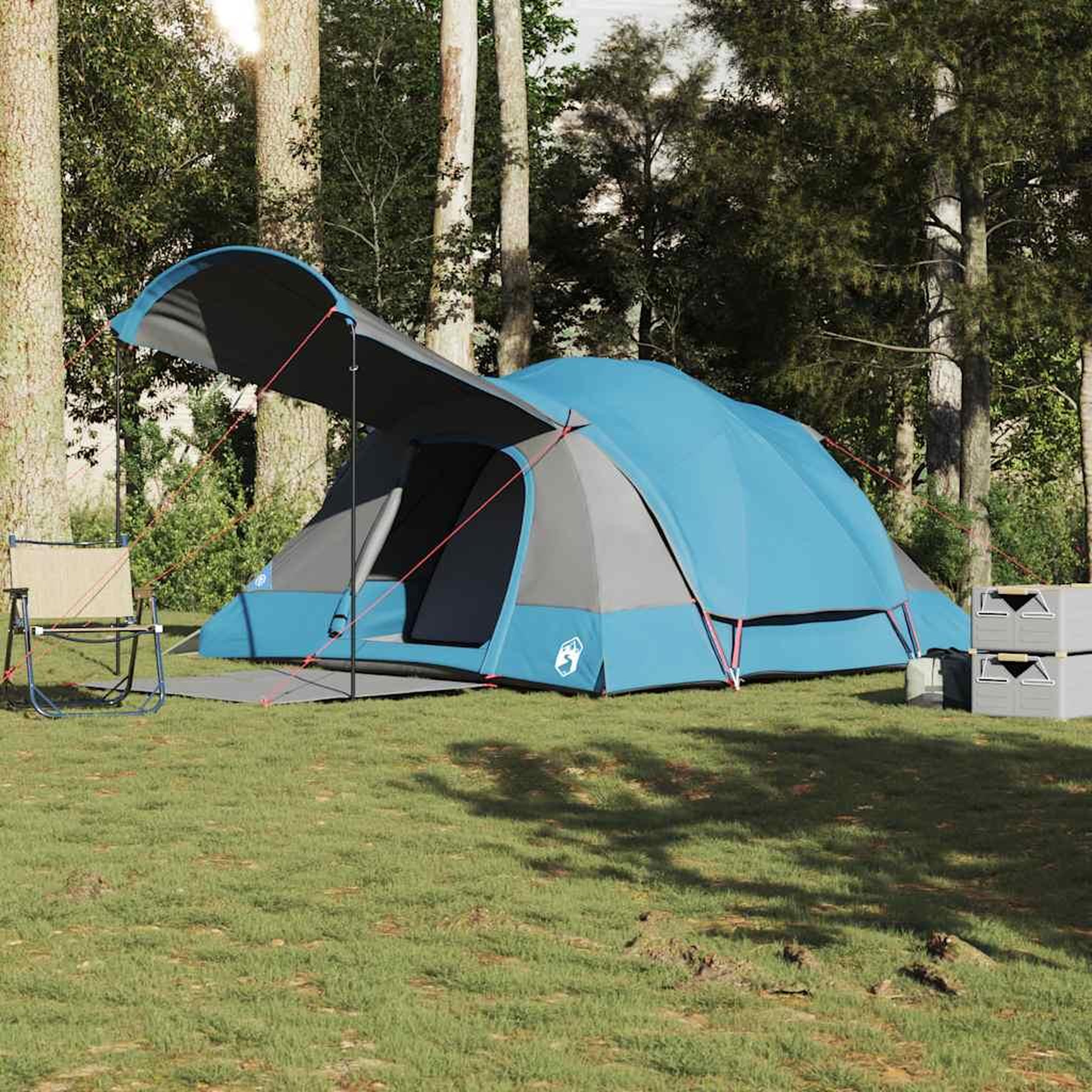 VIDAXL Tente familiale tunnel 8 personnes bleu impermeable