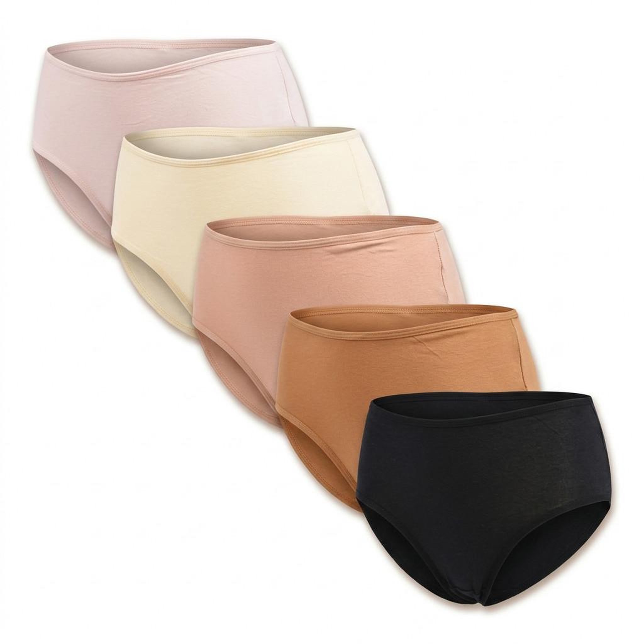 OZABI OZABI Lot 5 Culottes Femme Coton Midi Confort. Coloris disponibles : Multicolore